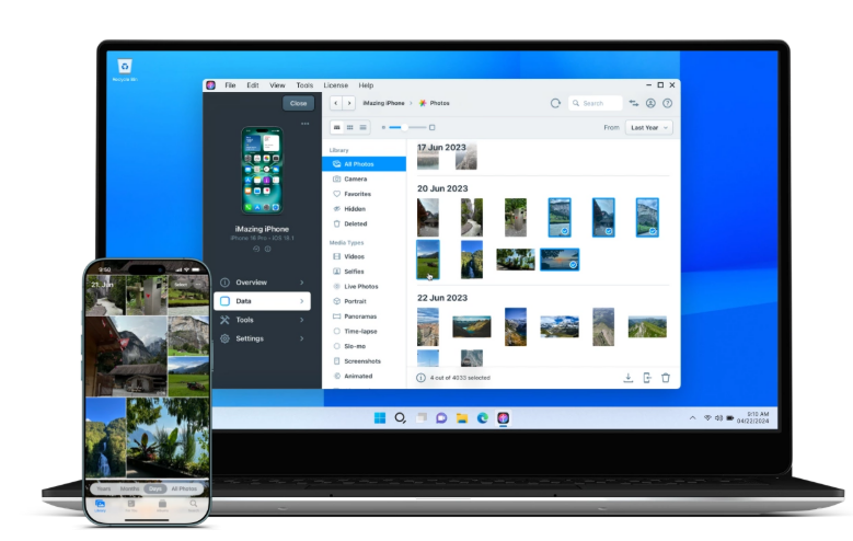 Photo albums syncing between a laptop and an iPhone