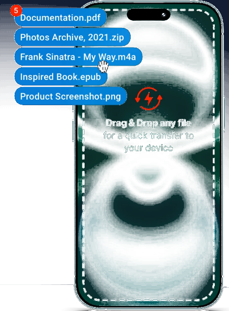Quick Transfer progress bar between phone and computer