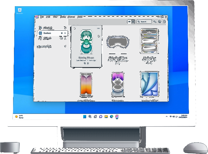 USB cable workflow on a desktop backup screen